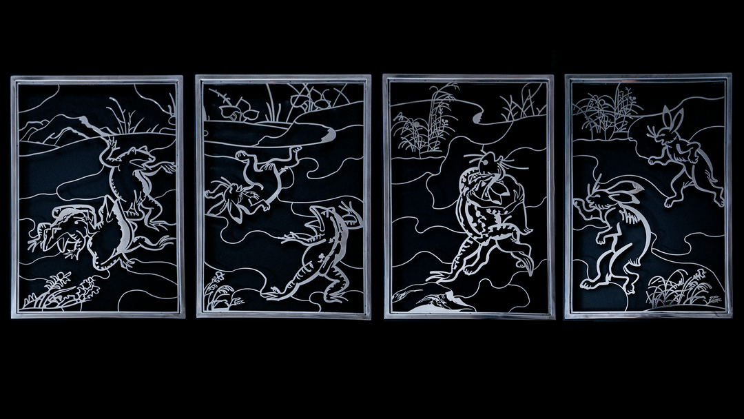 鳥獣戯画ウォールアート４点セット