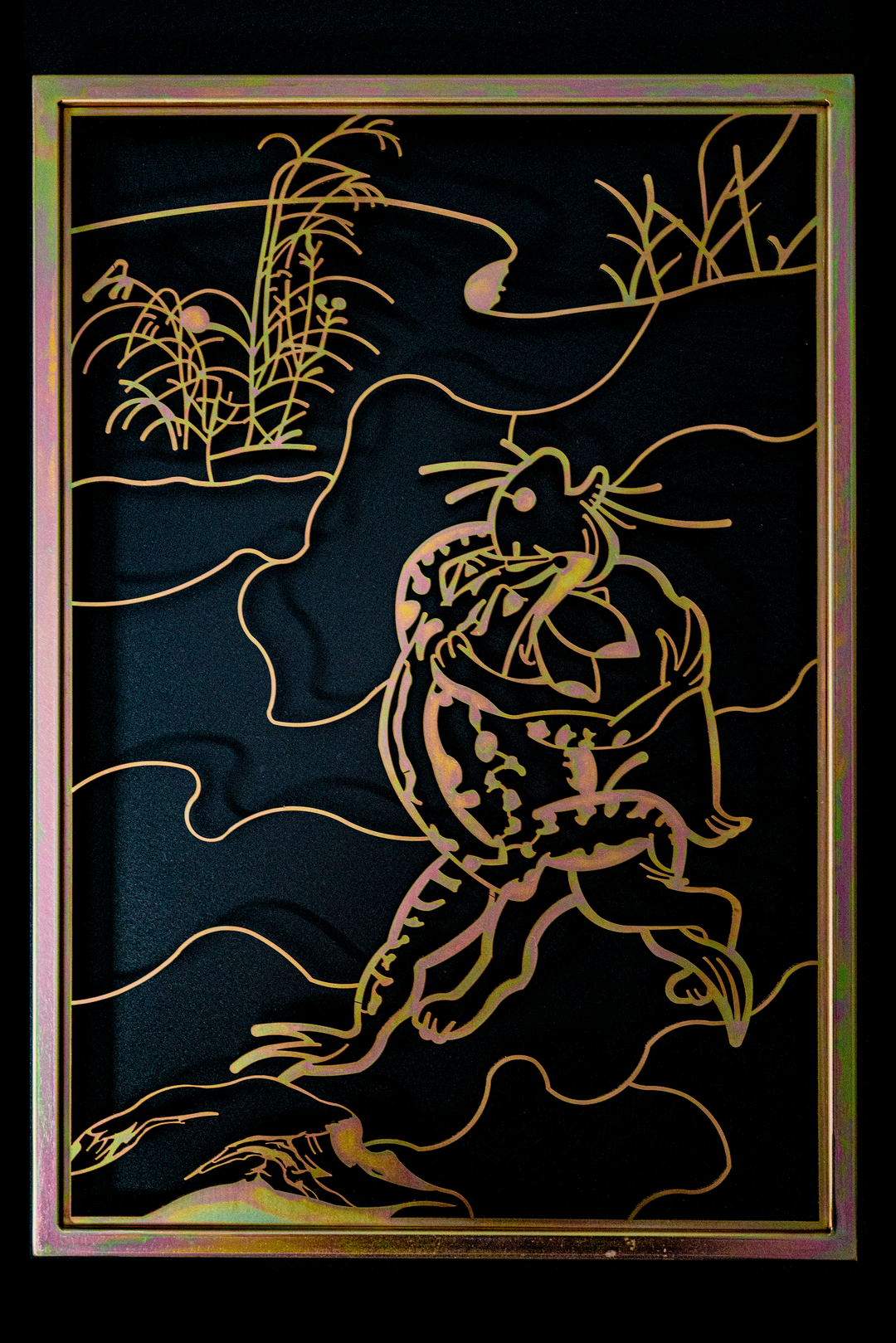 鳥獣戯画ウォールアート 兎蛙相撲 – metallico 鳥獣戯画ウォールアート 兎蛙相撲 – metallico