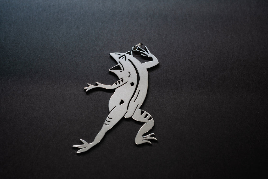 特別価格☆【版画（額縁なし）】碧眼のギロ（カエル）